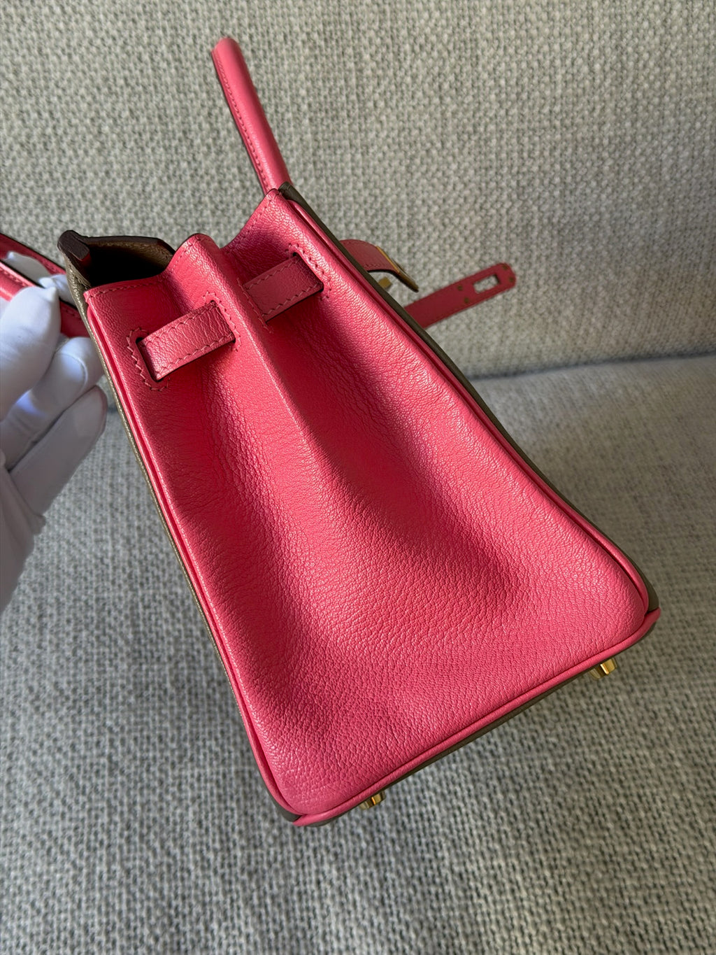 Hermes Epsom Horseshoe Birkin 30 Gris Mouette Rose Azalee