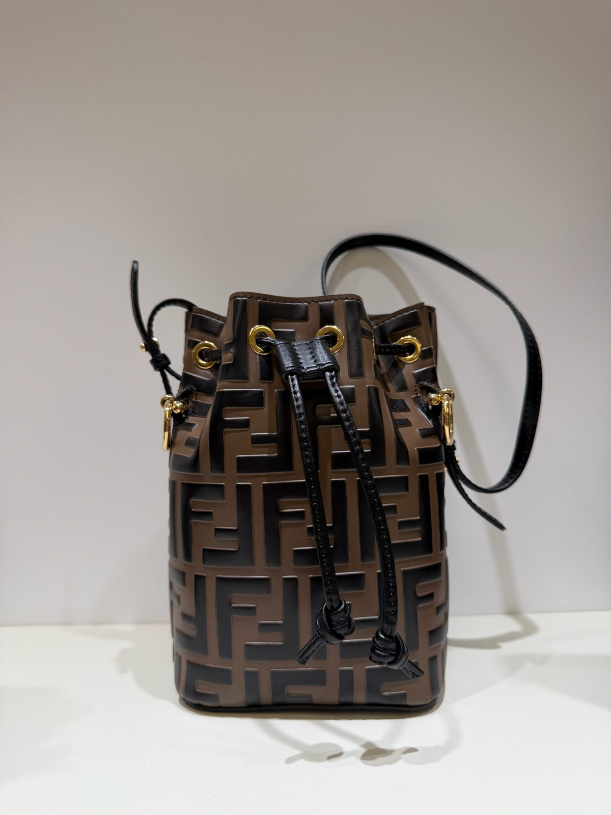 Fendi 2018 mini Mon Tresor FF leather bucket bag