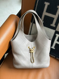 Chanel Calfskin Quilted Small Shopping Bag  Dark Grey