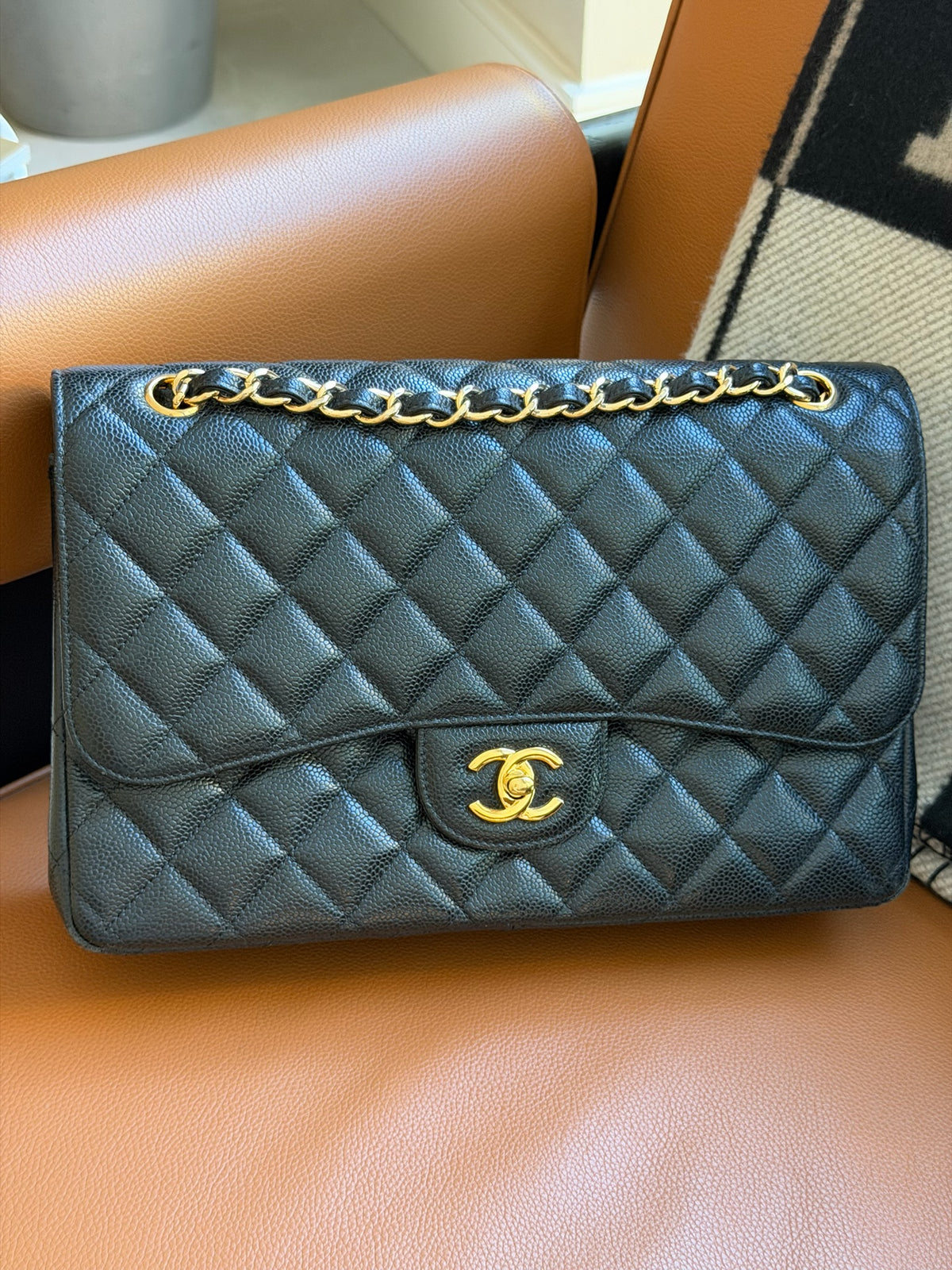 Chanel Classic Flap Bag Maxi Black Caviar
