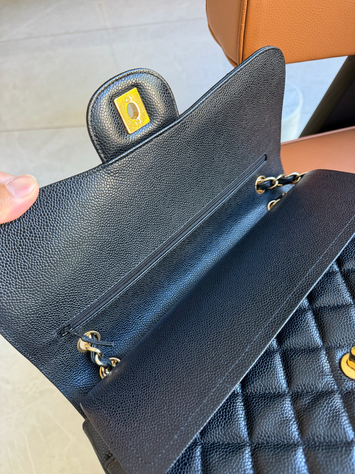 Chanel Classic Flap Bag Maxi Black Caviar