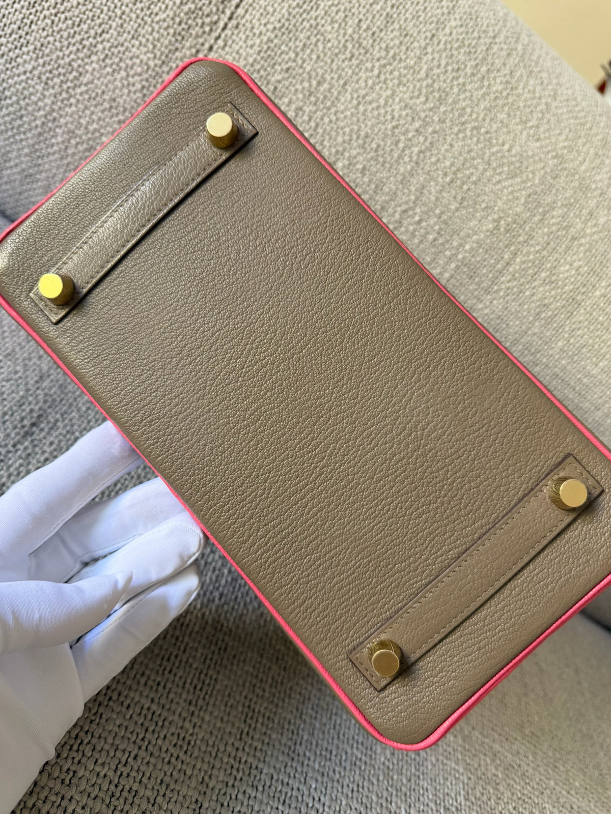 Hermes Epsom Horseshoe Birkin 30 Gris Mouette Rose Azalee