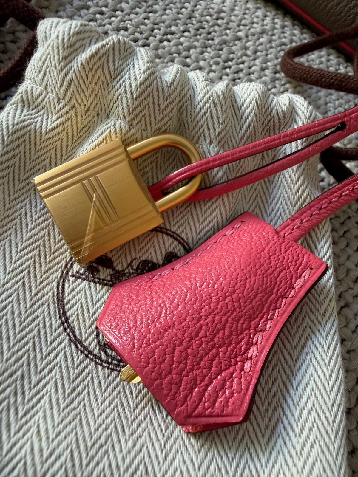 Hermes Epsom Horseshoe Birkin 30 Gris Mouette Rose Azalee