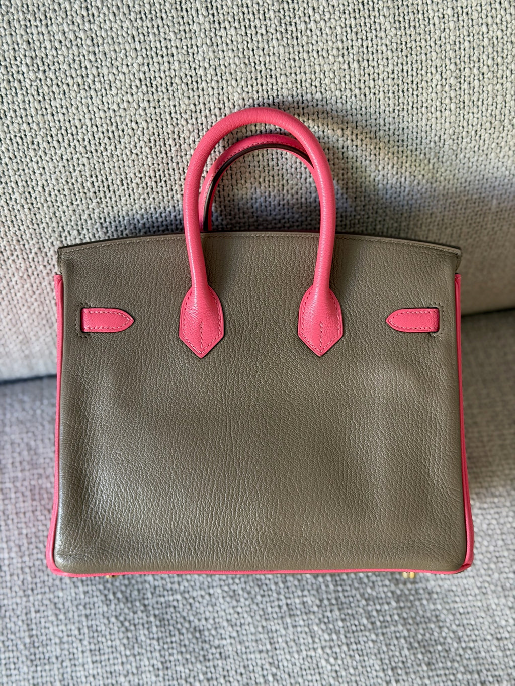Hermes Epsom Horseshoe Birkin 30 Gris Mouette Rose Azalee